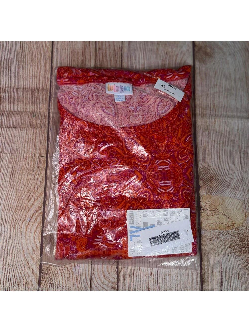 LuLaRoe Julia Dress XL Red Paisley NWT